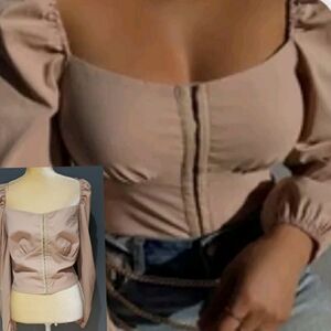 NWOT Miss Lola Long Sleeve Corset Top Sz 1X